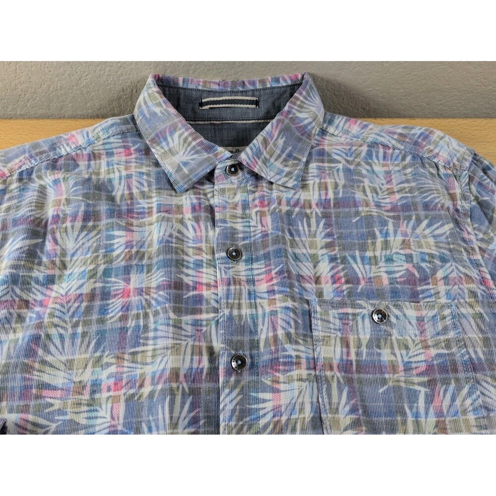 Tommy Bahama Coastline Cord Mens Large Corduroy Long Sleeve Floral Plaid